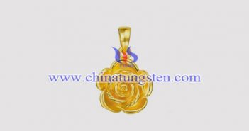 鎢合金鍍金玫瑰花吊墜 鎢合金鍍金玫瑰花吊墜圖片