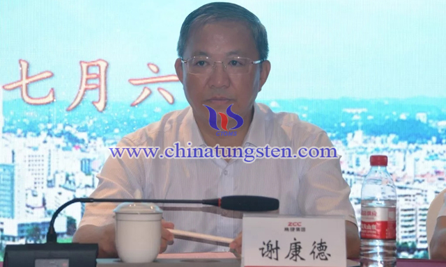 中國鎢業(yè)協(xié)會主席團(tuán)主席、中鎢高新材料股份有限公司總經(jīng)理、黨委副書記謝康德講話