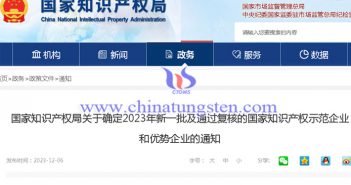 關(guān)于2023年國(guó)家知識(shí)産權(quán)優(yōu)勢(shì)企業(yè)通知