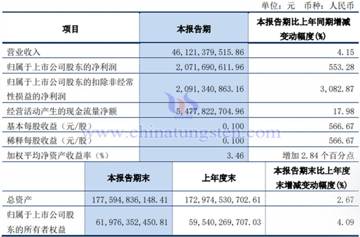 洛陽(yáng)鉬業(yè)2024年一季度業(yè)績(jī)圖片