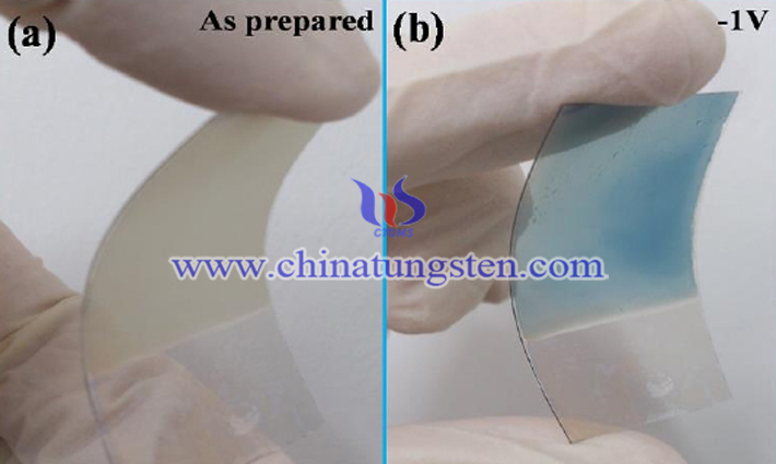 photographs of the flexible WO3?2H2O electrode