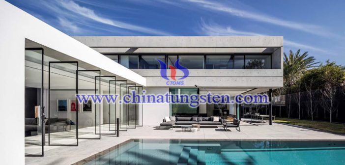 WO3 nanopowder applied for energy efficient building glass picture