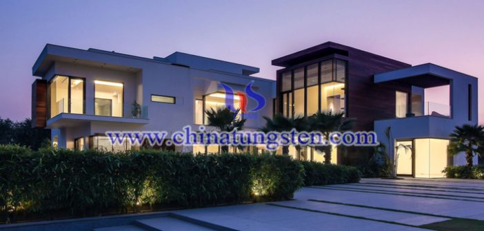 nano yellow tungsten oxide applied for new energy efficient building glass picture