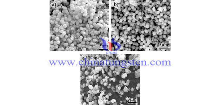 SEM of tungsten oxide nanoparticles for infrared thermal insulation nano material at different times using ethanol as alcohol solvent