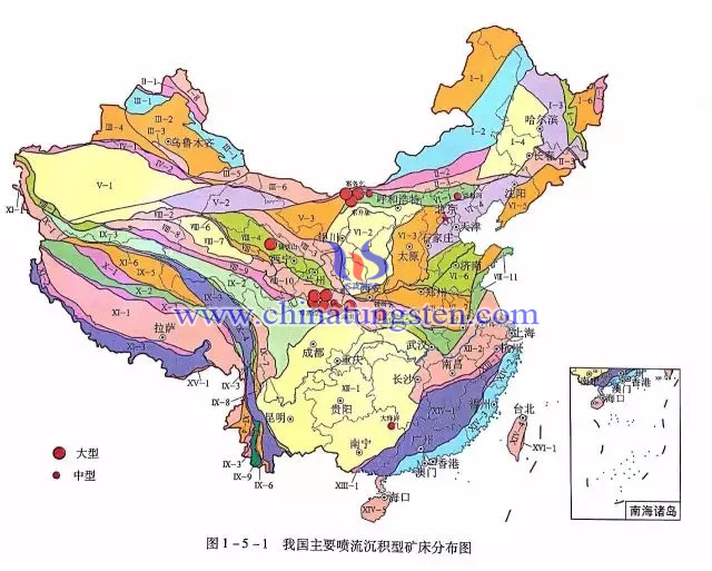 我國(guó)主要噴流沉積型礦床分佈圖