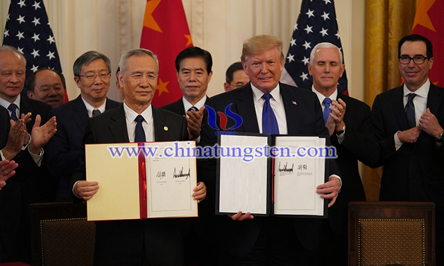 中美第一階段經(jīng)貿(mào)協(xié)議簽署