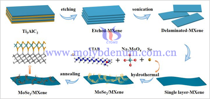 MoSe2-Ti3C2Tx催化劑制備工藝示意圖
