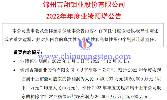 吉翔股份2022年年度業(yè)績(jī)預(yù)報(bào)