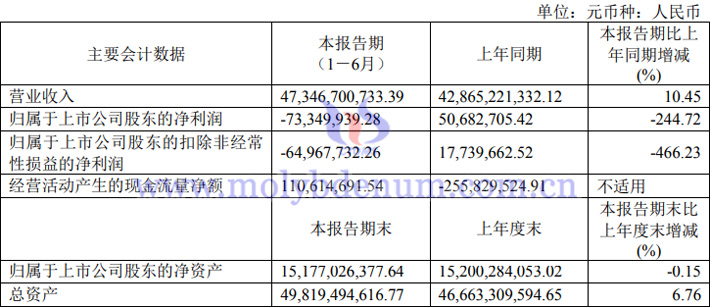 2023 年上半年白銀有色業(yè)績(jī)報(bào)告