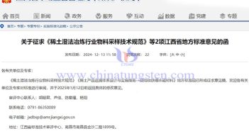 關(guān)于征求稀土行業(yè)的江西省地方標(biāo)準(zhǔn)意見的函 關(guān)于征求稀土行業(yè)的江西省地方標(biāo)準(zhǔn)意見的函公告