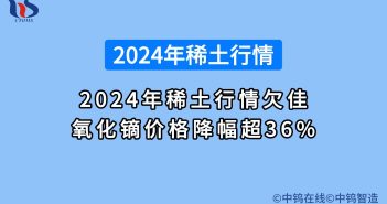 2024年稀土行情欠佳 氧化鏑價(jià)格降幅超36% 2024年中國(guó)稀土價(jià)格總覽